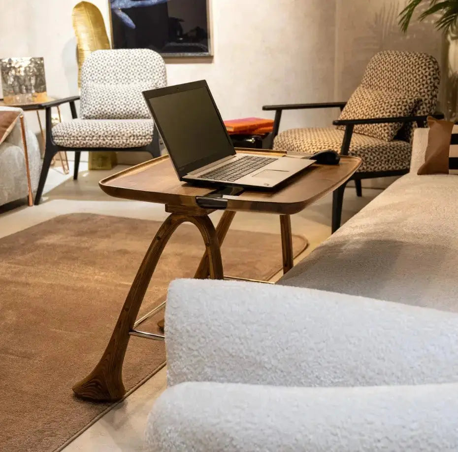 Luxury Walnut Epoxy Resin Tv, Laptop and Snack Tray, photo 9 of 13