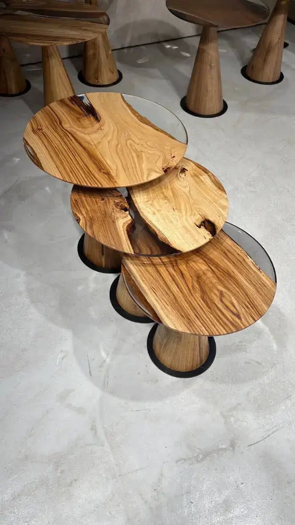 Resin Nesting Tables - Versatile Zigzag Epoxy Coffee Table Set, photo 9 of 15