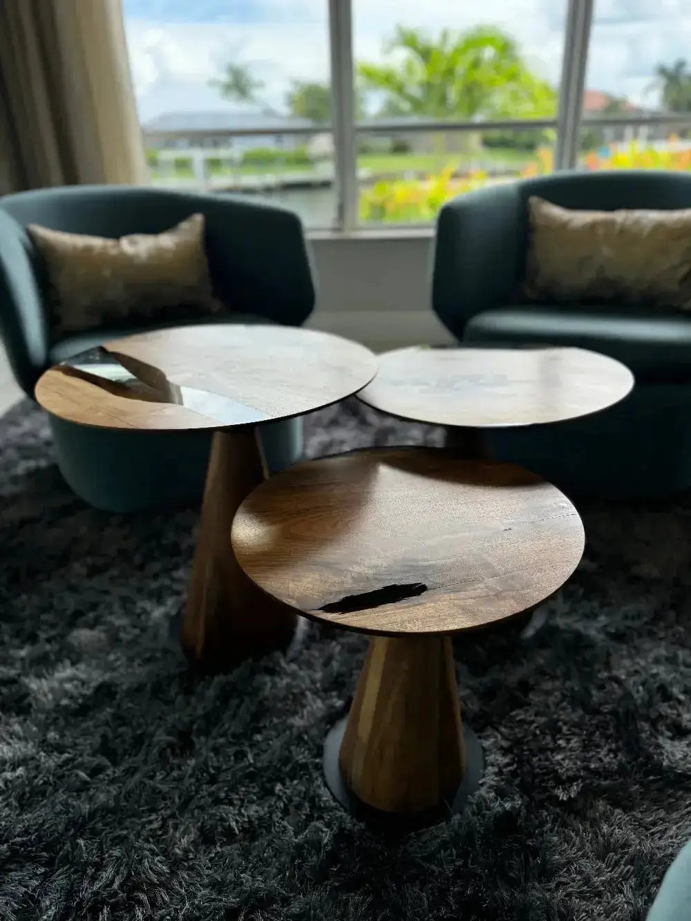 Resin Nesting Tables - Versatile Zigzag Epoxy Coffee Table Set, photo 6 of 15