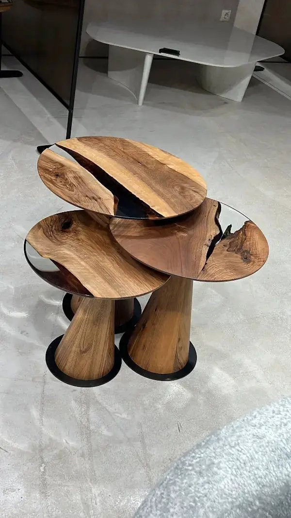 Resin Nesting Tables - Versatile Zigzag Epoxy Coffee Table Set, photo 10 of 15