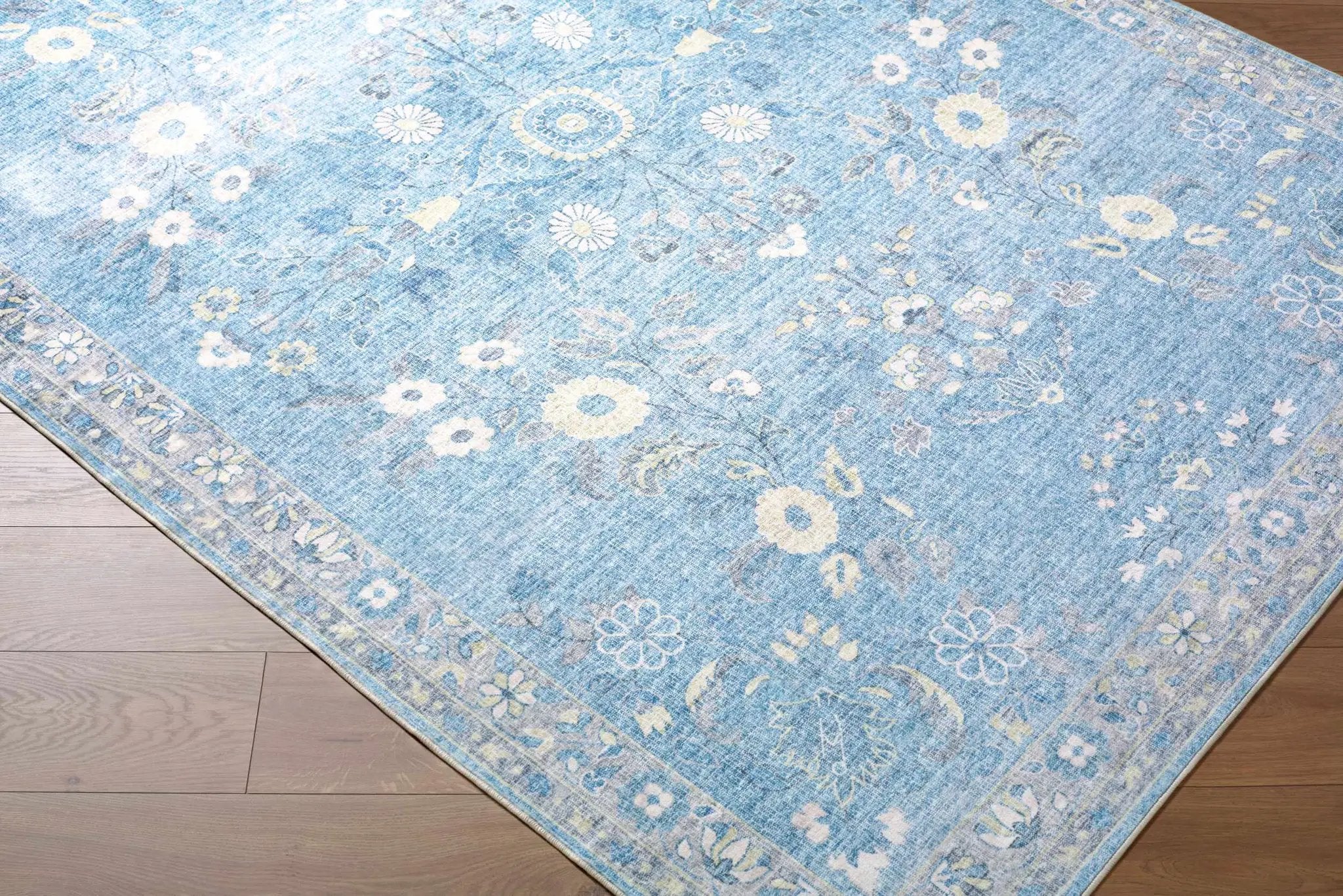 Meyly Blue Washable Area Rug by Boutique Rugs