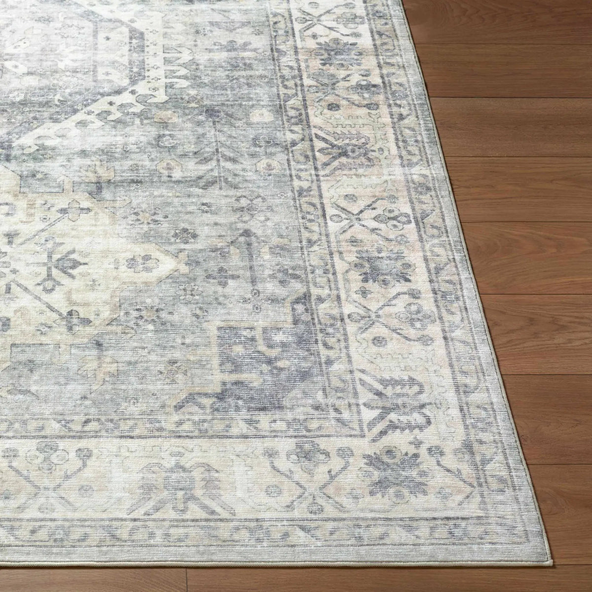 Laran Sage Distressed Washable Area Rug - Clearance, photo 8 of 8