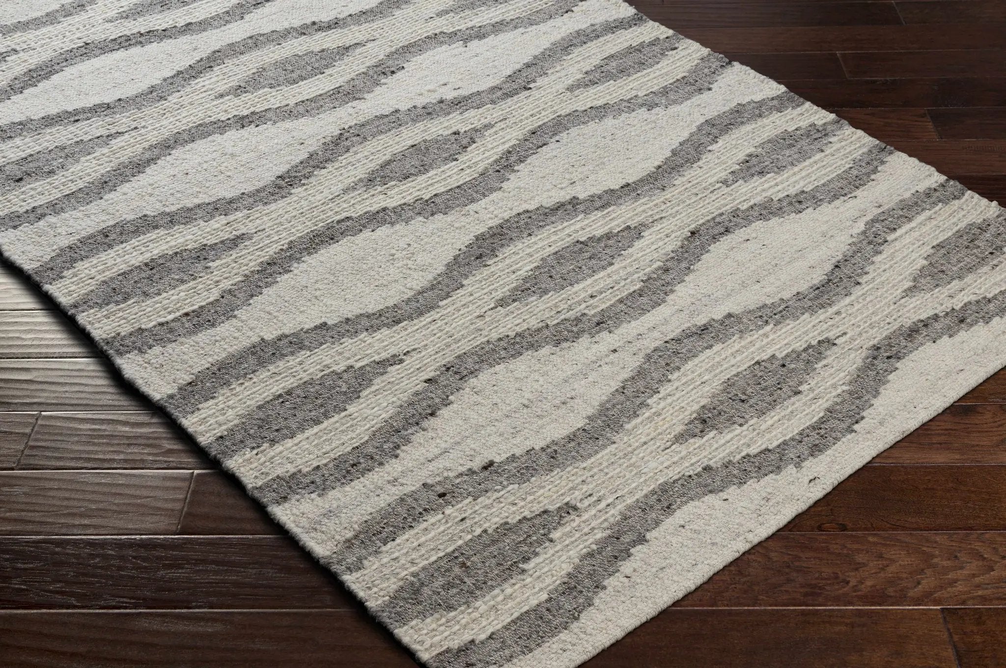 Lavalwaves Hand Woven Flatweave Wool Carpet - Clearance by Boutique Rugs