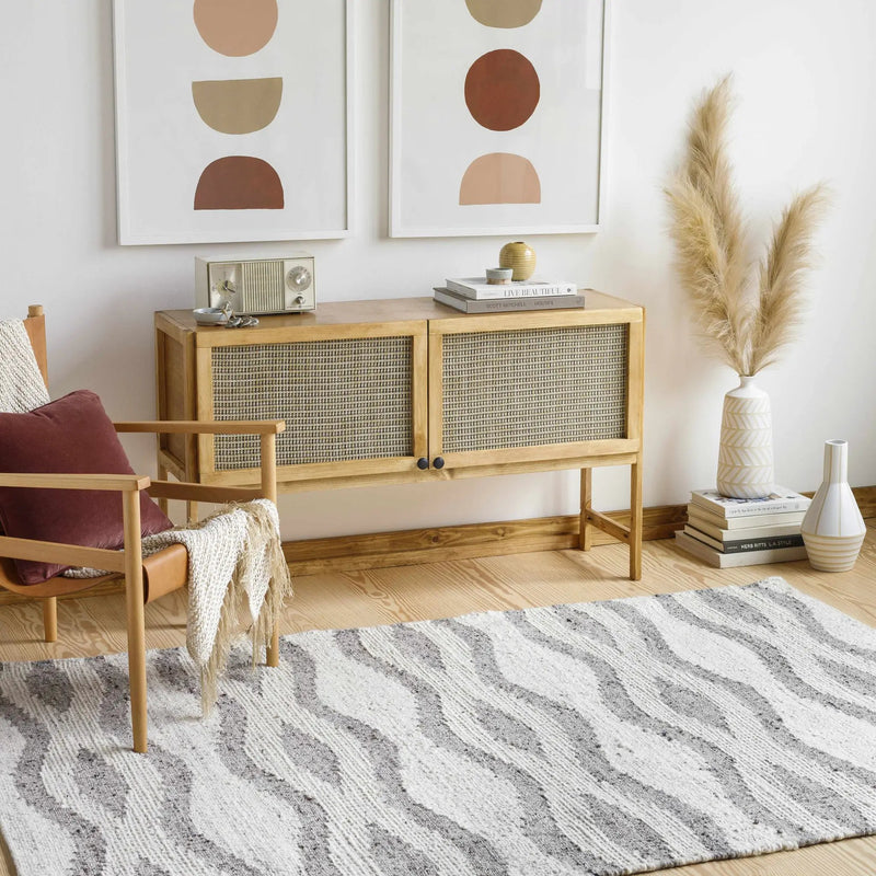 Lavalwaves Hand Woven Flatweave Wool Carpet - Clearance by Boutique Rugs