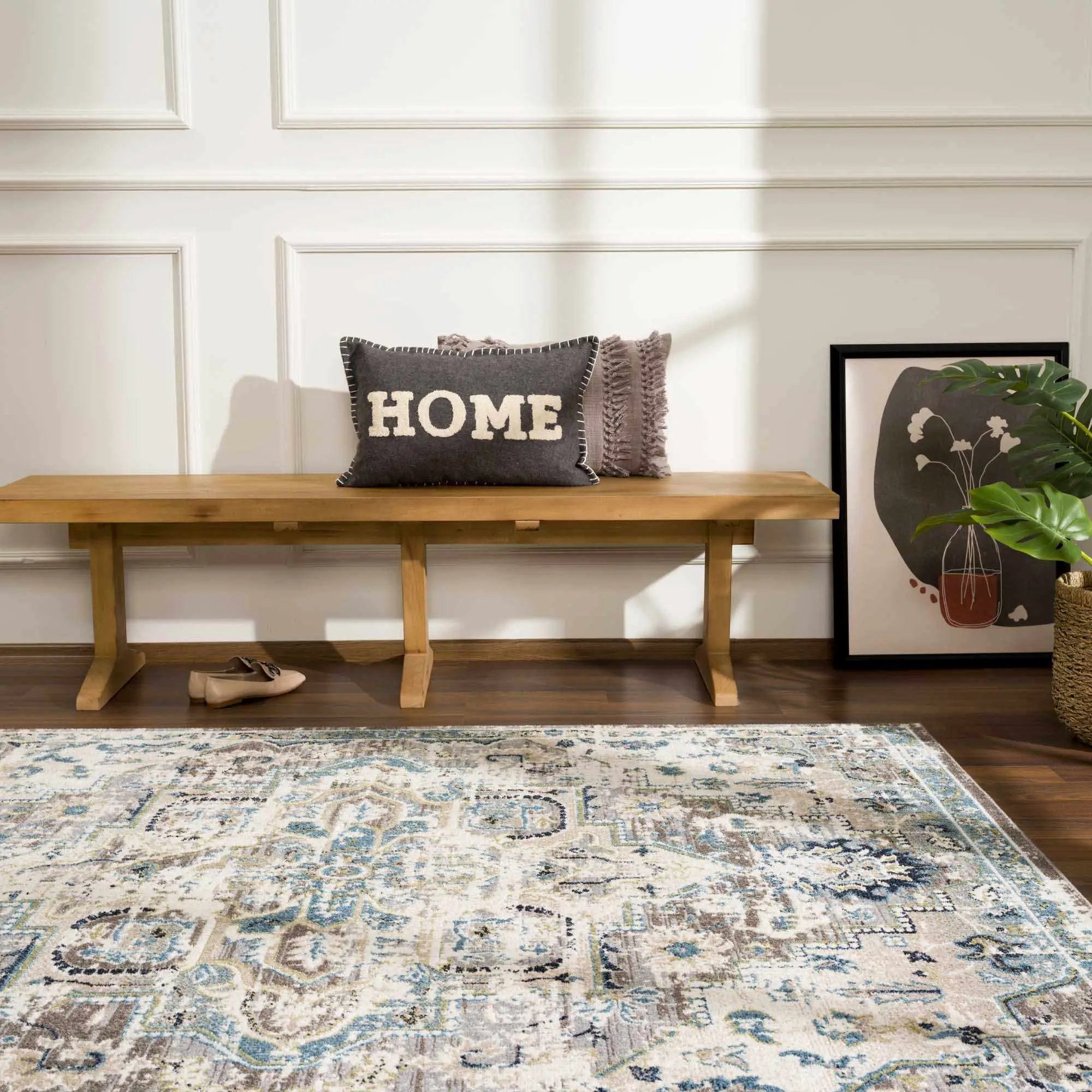 Cabacungan Gray & Blue Washable Area Rug by Boutique Rugs