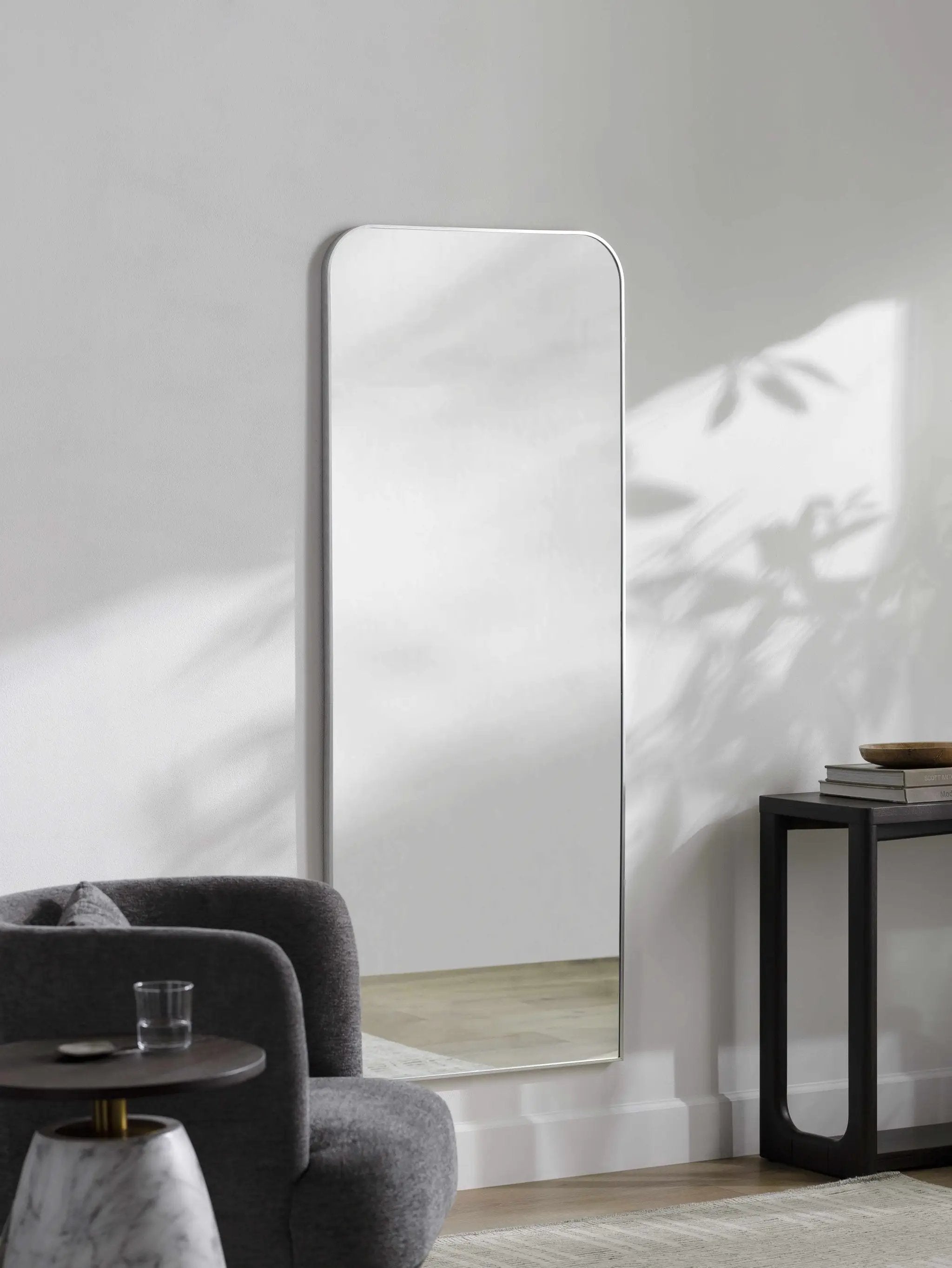 Lavezzola Metallic Silver Mirror - Clearance by Boutique Rugs