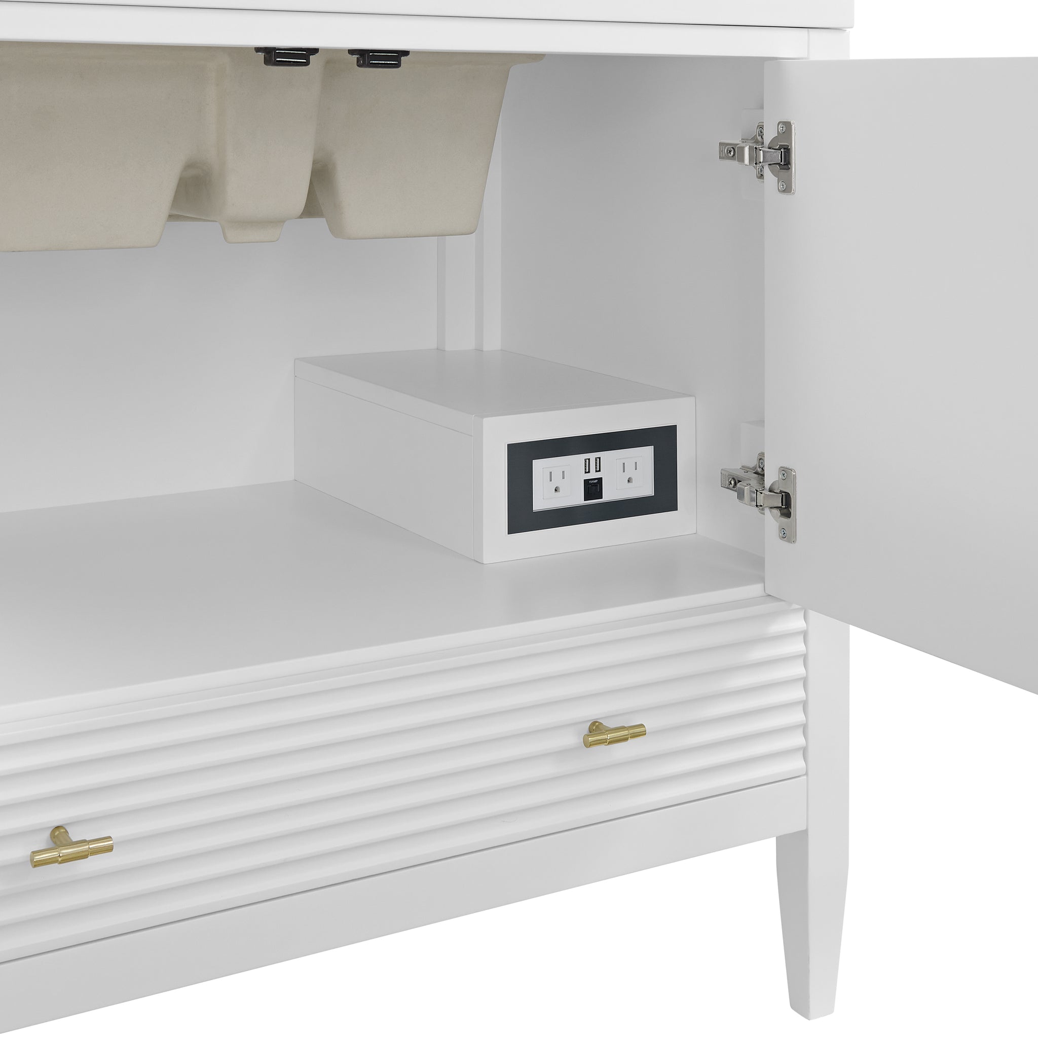 James Martin Myrrin 36" Single Bathroom Vanity, Bright White, view 19