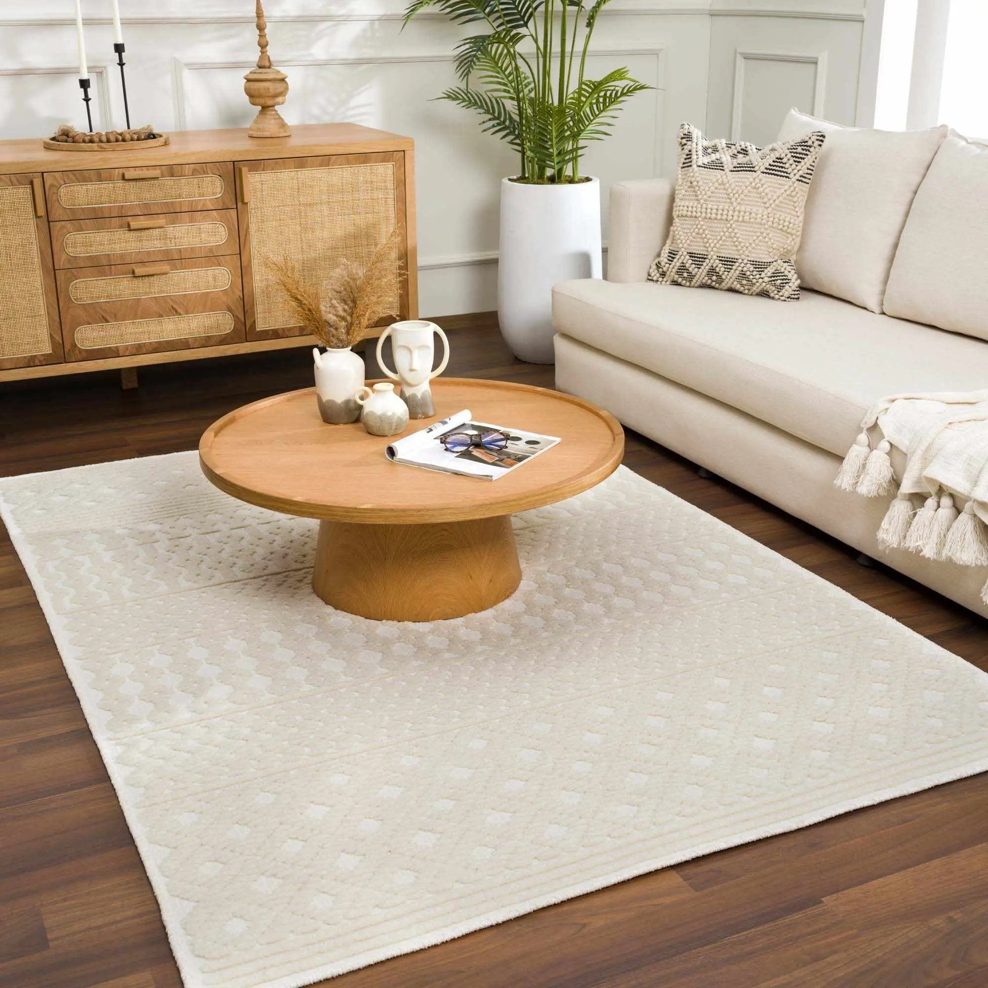 Drago White Washable Area Rug by Boutique Rugs