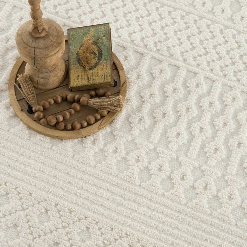 Drago White Washable Area Rug by Boutique Rugs