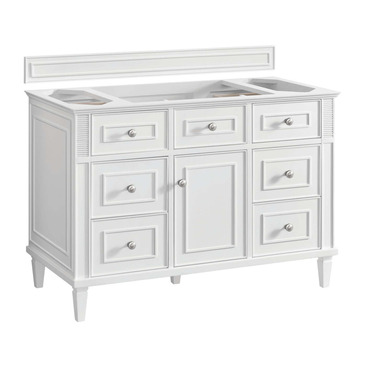 James Martin Lorelai 48" Single Bathroom Vanity, Bright White, cabinet without a countertop