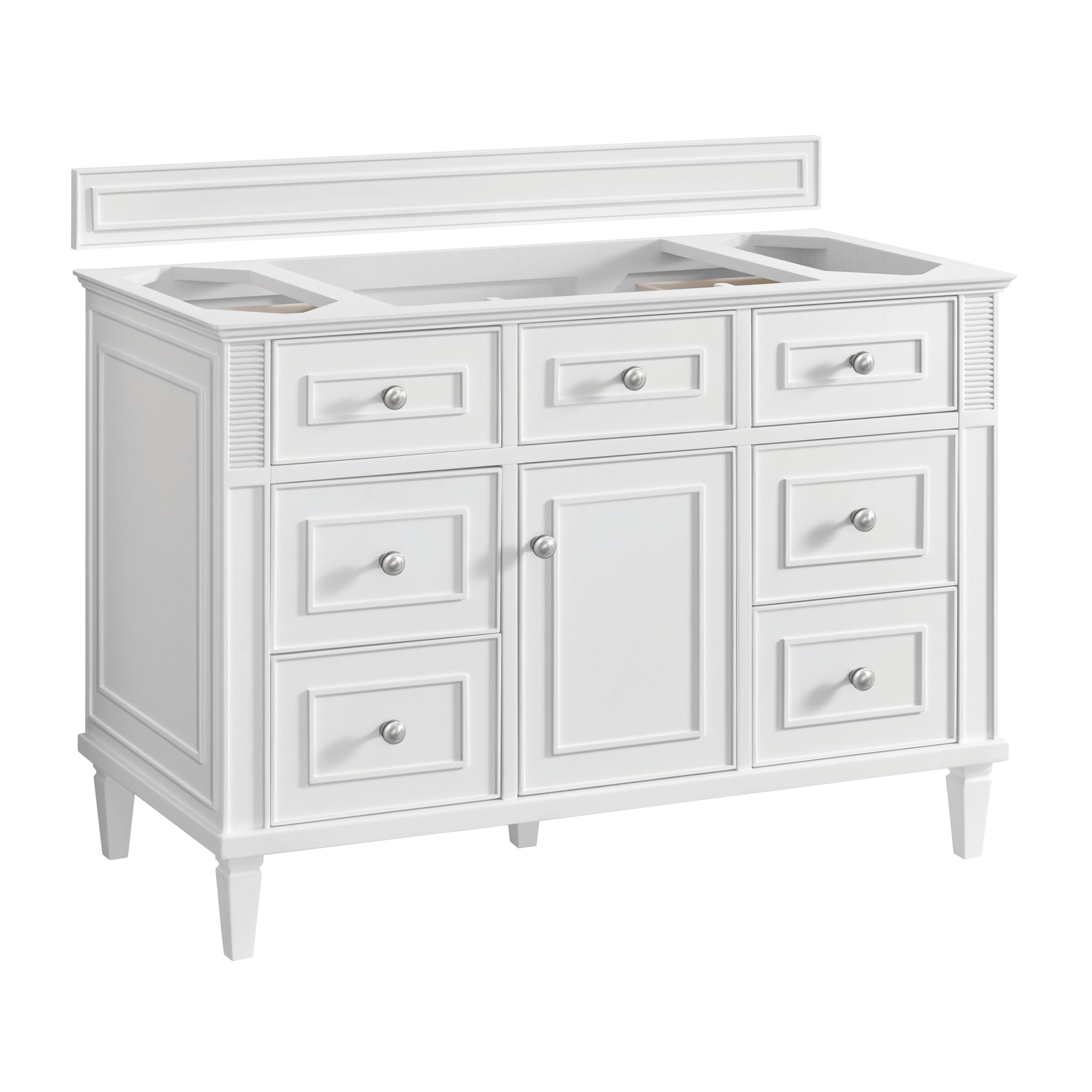 James Martin Lorelai 48" Single Bathroom Vanity, Bright White, cabinet without a countertop