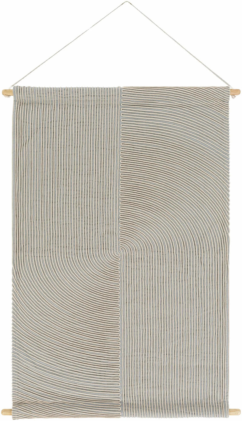 Lyndell Gray and Beige Geometric Wall Hanging by Boutique Rugs