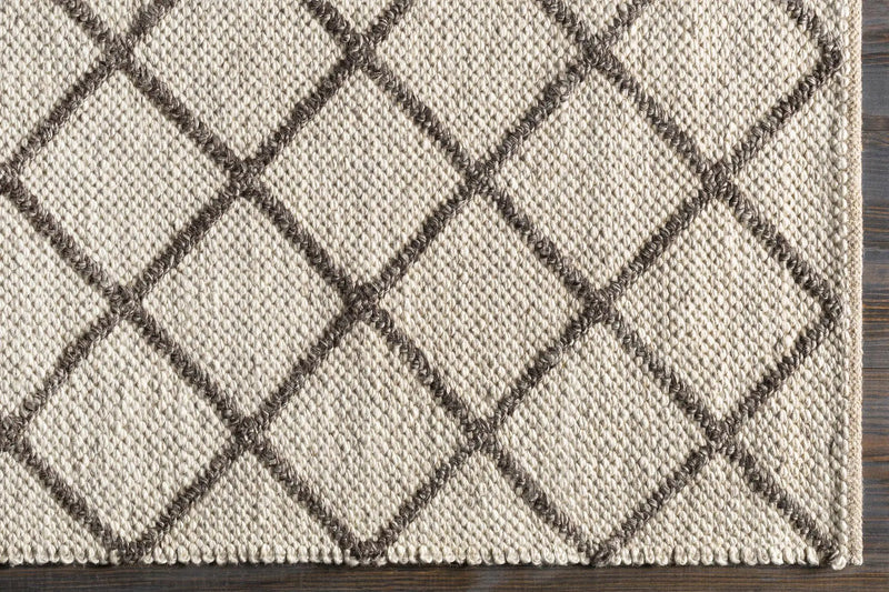 Syosset Cream/Brown Trellis Wool&Viscose Rug - Clearance by Boutique Rugs