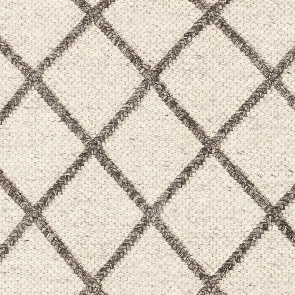 Syosset Cream/Brown Trellis Wool&Viscose Rug - Clearance, sample swatch