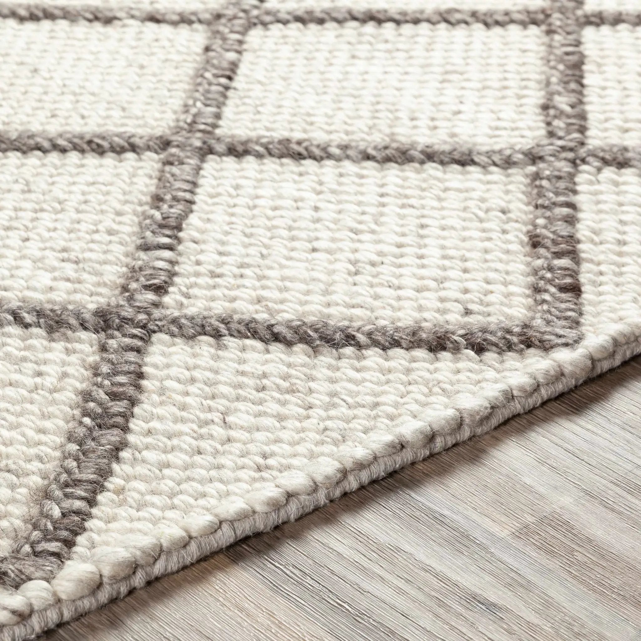 Syosset Cream/Brown Trellis Wool&Viscose Rug - Clearance by Boutique Rugs