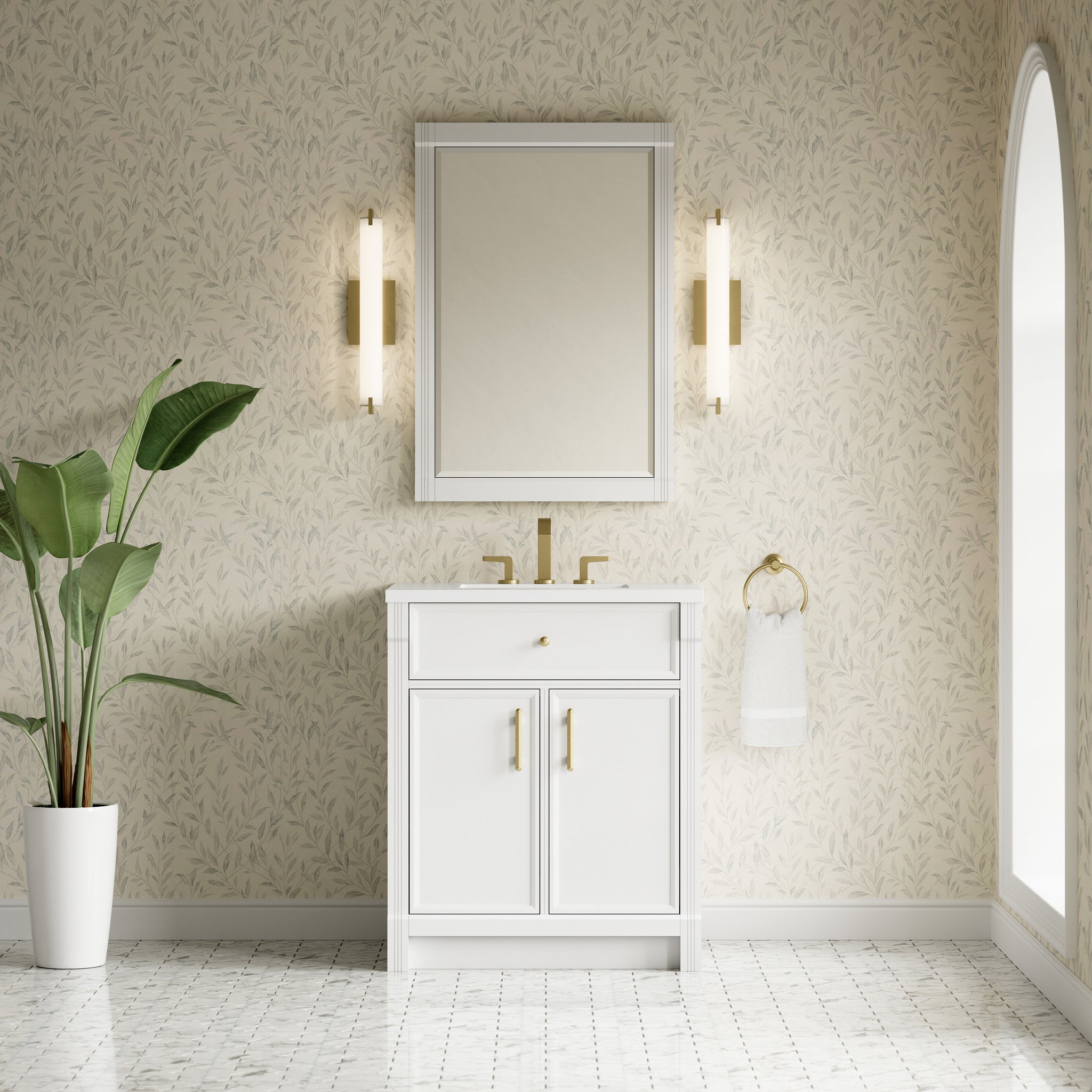 James Martin Bellshire 26" Mirror, Bright White, view 2
