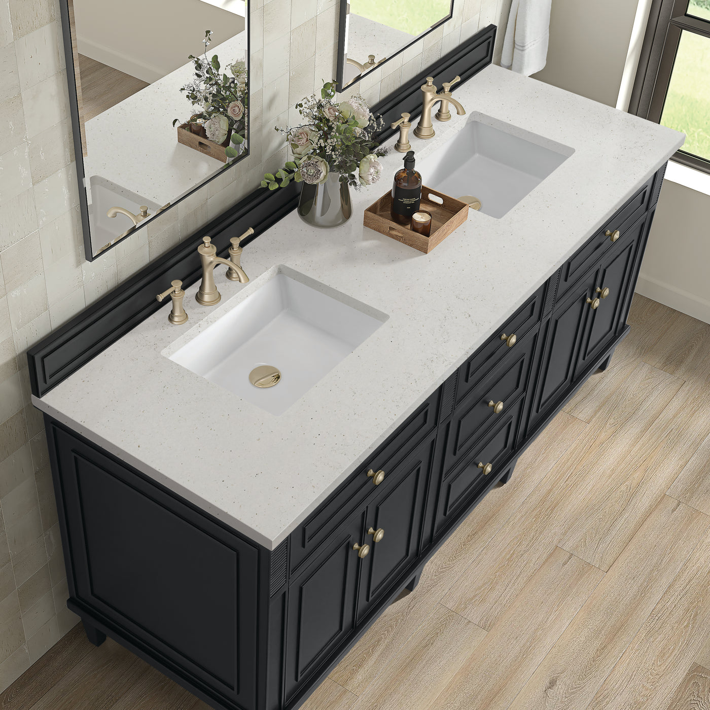 James Martin Lorelai 72" Double Bathroom Vanity, Black Onyx, view 27