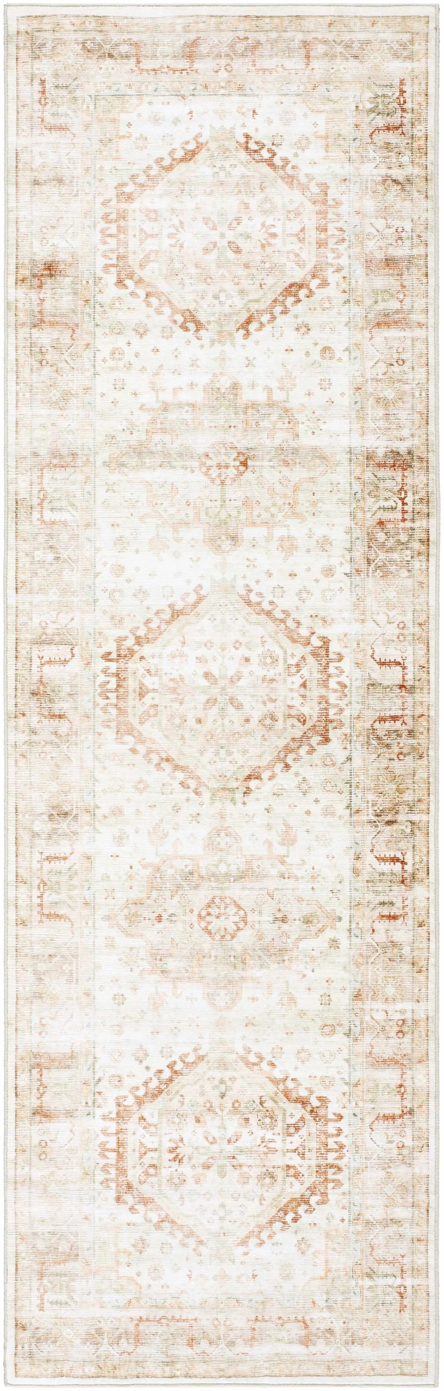 Laran Rust Distressed Washable Area Rug - Clearance by Boutique Rugs