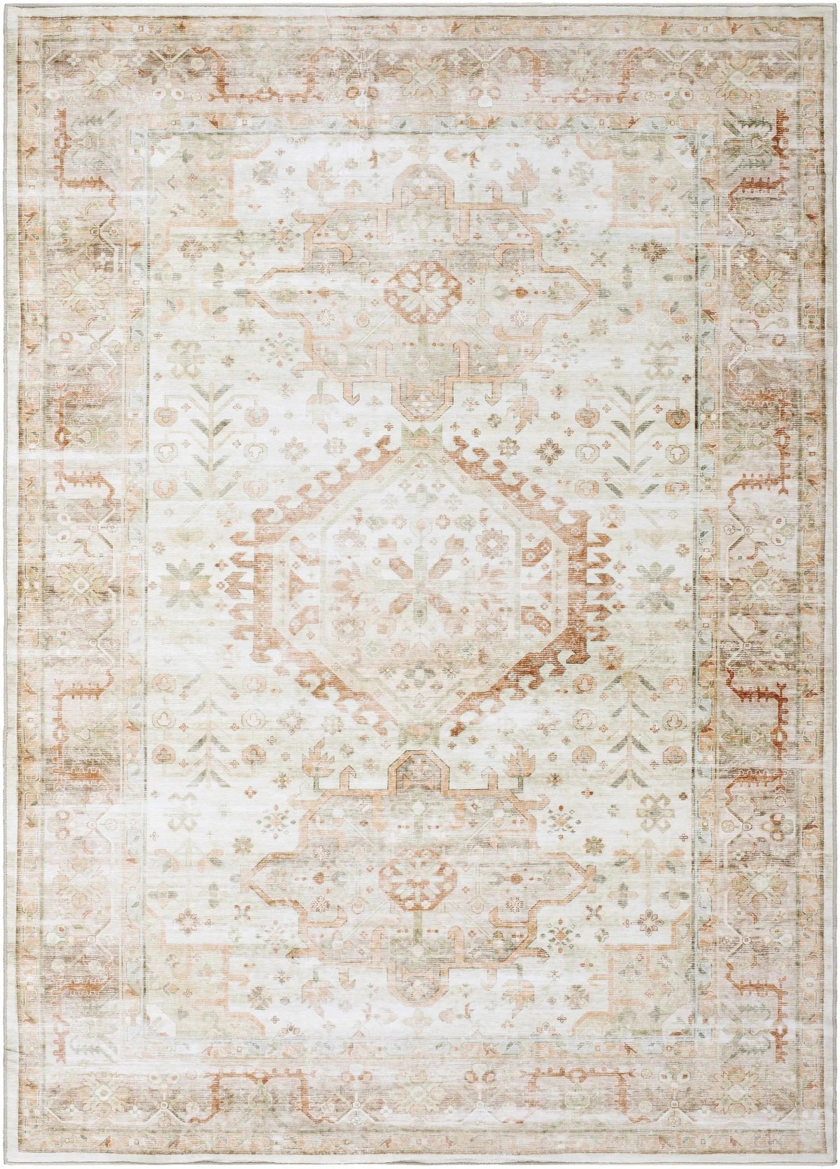 Laran Rust Distressed Washable Area Rug - Clearance, photo 6 of 12