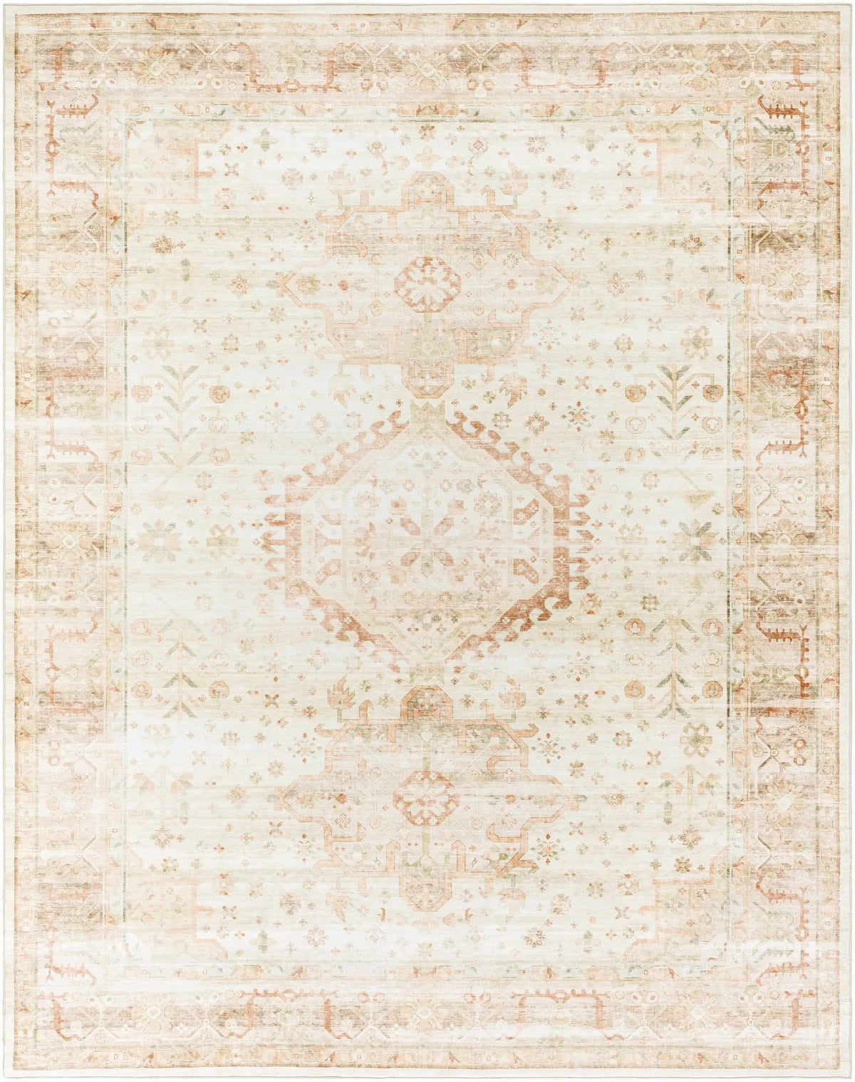 Laran Rust Distressed Washable Area Rug - Clearance, photo 3 of 12