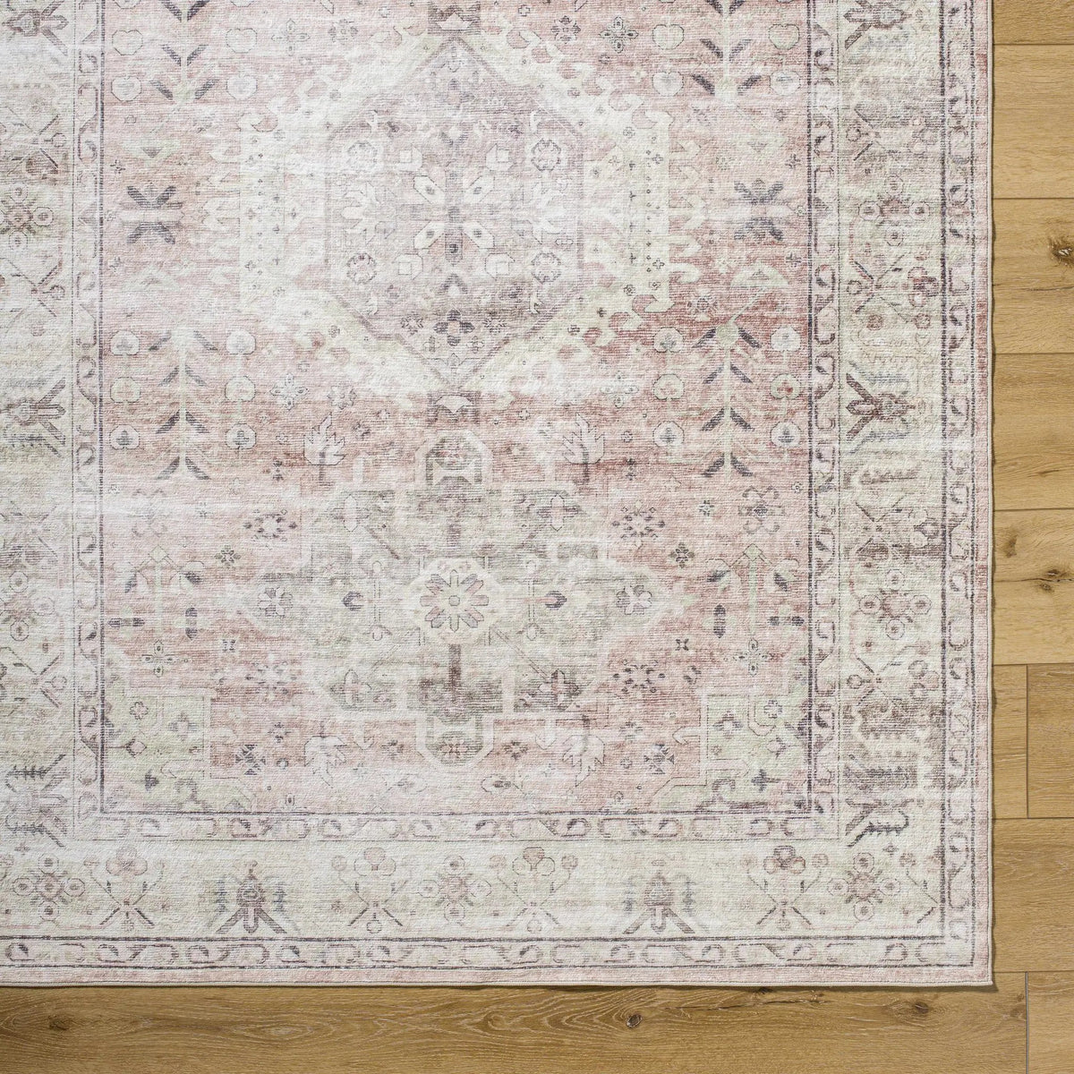 Laran Taupe Distressed Washable Area Rug - Clearance, photo 6 of 8