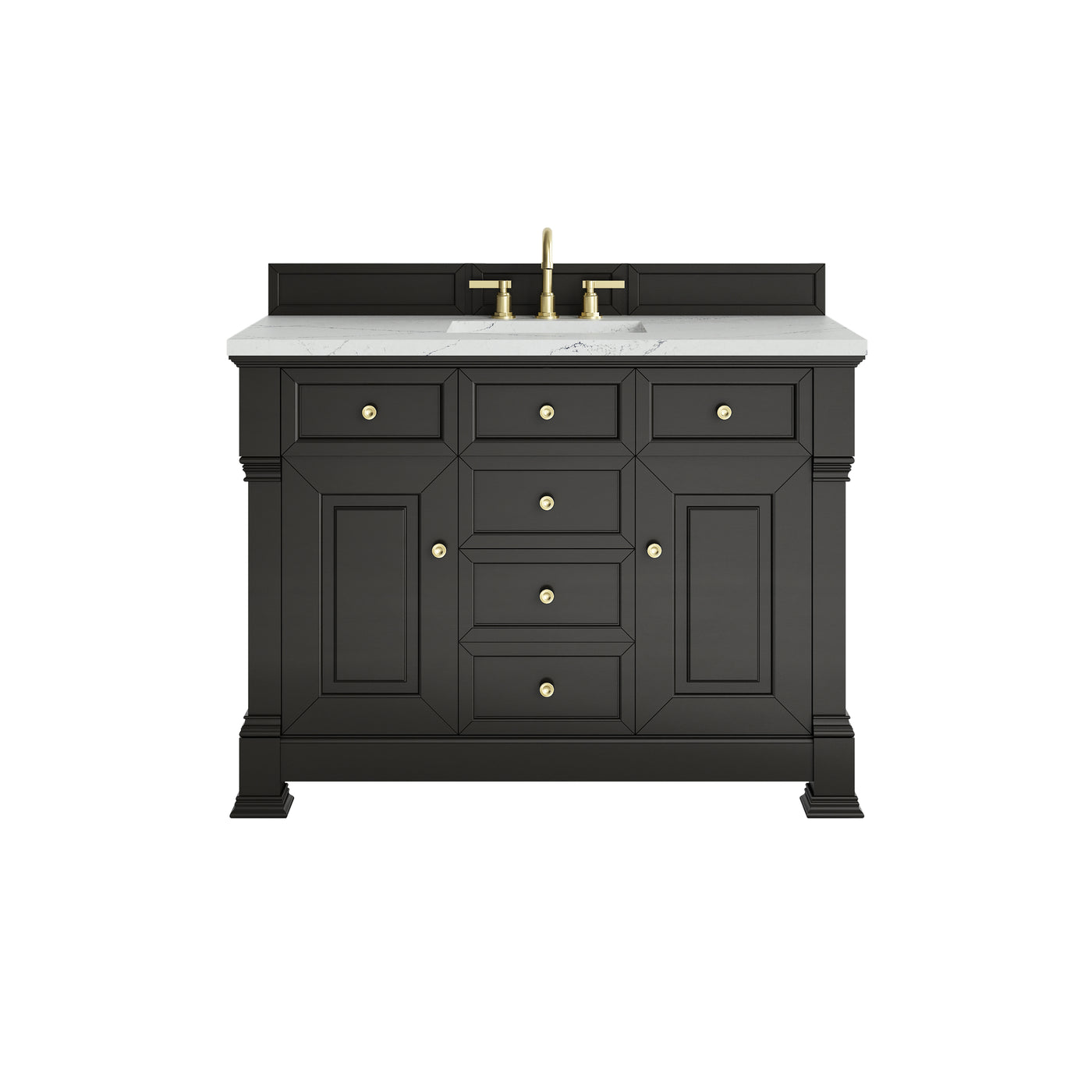 James Martin Brookfield 48" Single Bathroom Vanity, Black Onyx with Ethereal Noctis countertop