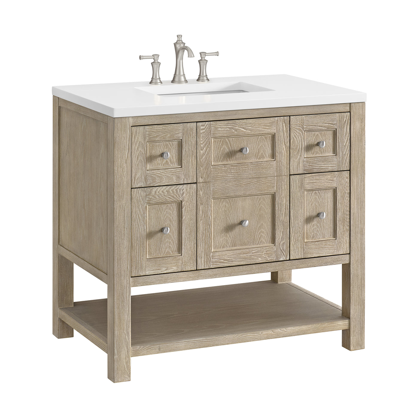 James Martin Breckenridge 36" Single Bathroom Vanity, Whitewashed Oak, view 33