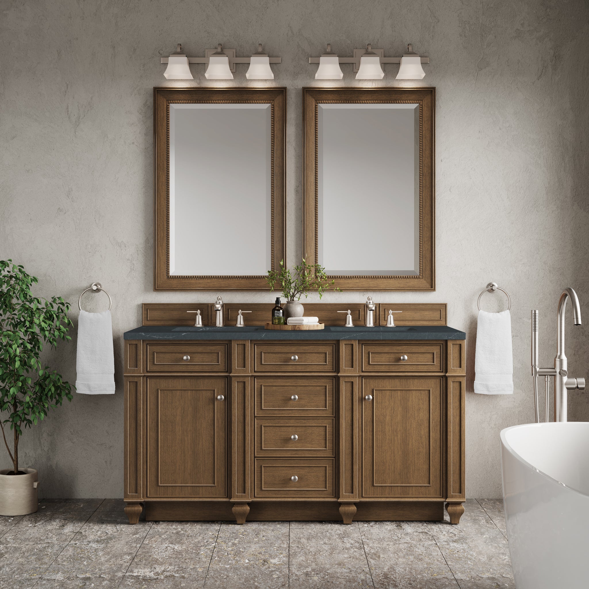 James Martin Bristol 60" Double Bathroom Vanity, Saddle Brown, view 38