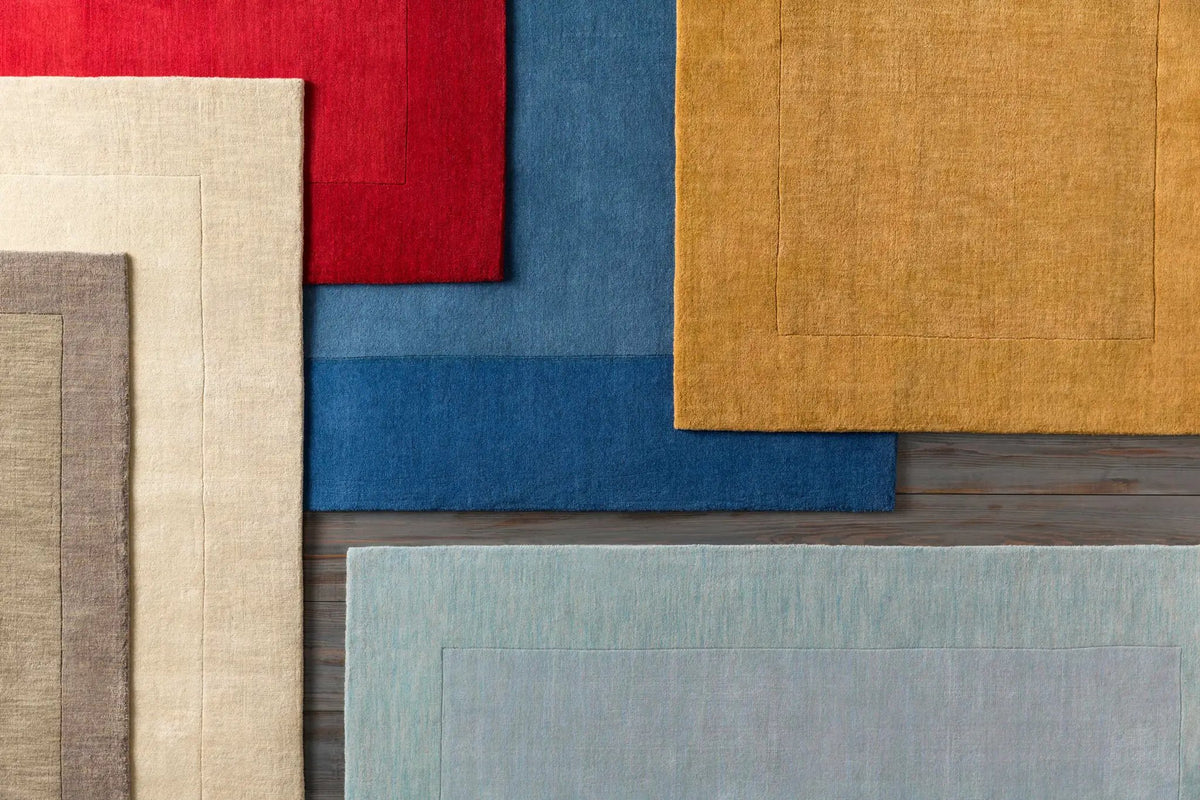 Bordered Solid Beige Cream Wool Rug, photo 8 of 16