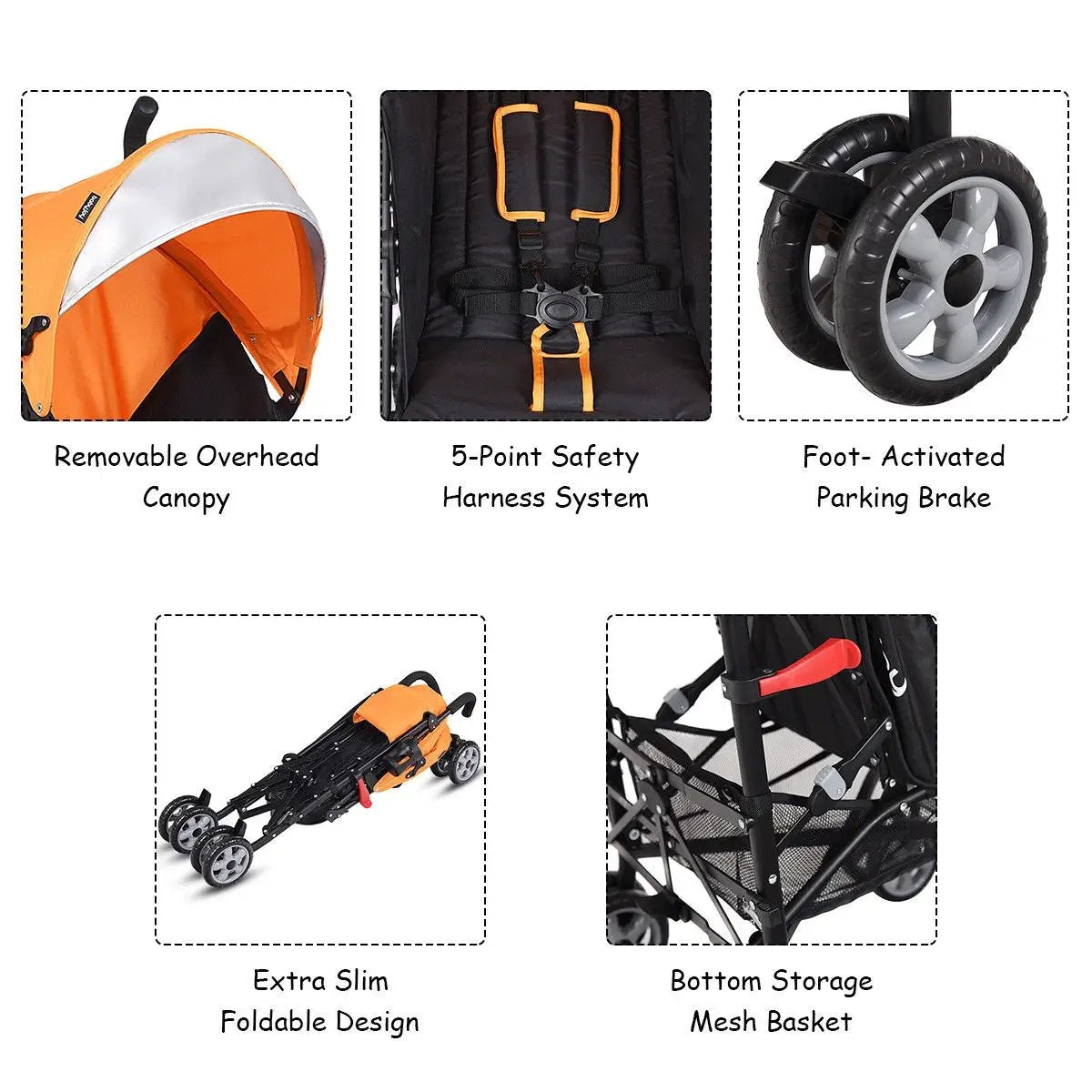 Folding Lightweight Baby Toddler Umbrella Travel Stroller, photo 7 of 11