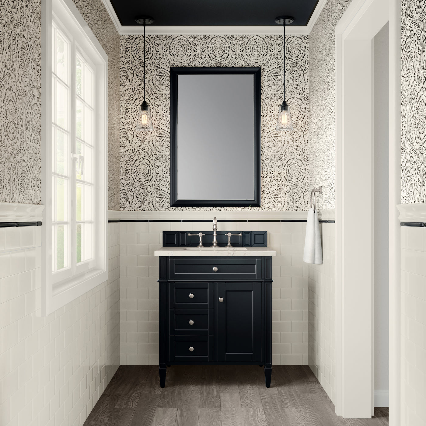 James Martin Brittany 30" Single Bathroom Vanity, Black Onyx, view 38