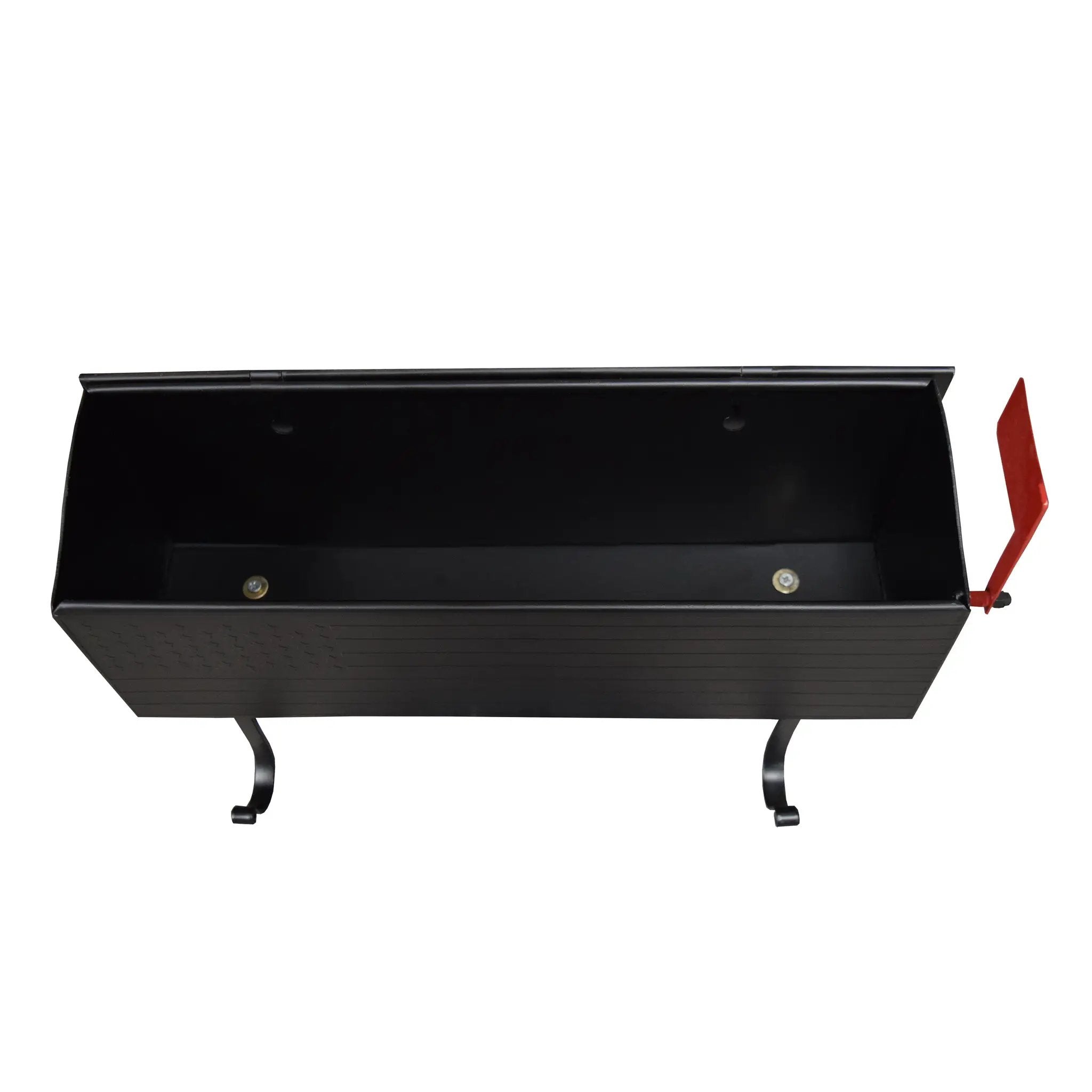 Black American Flag Metal Wall Mounted Mailbox with Hangers by Sharicks