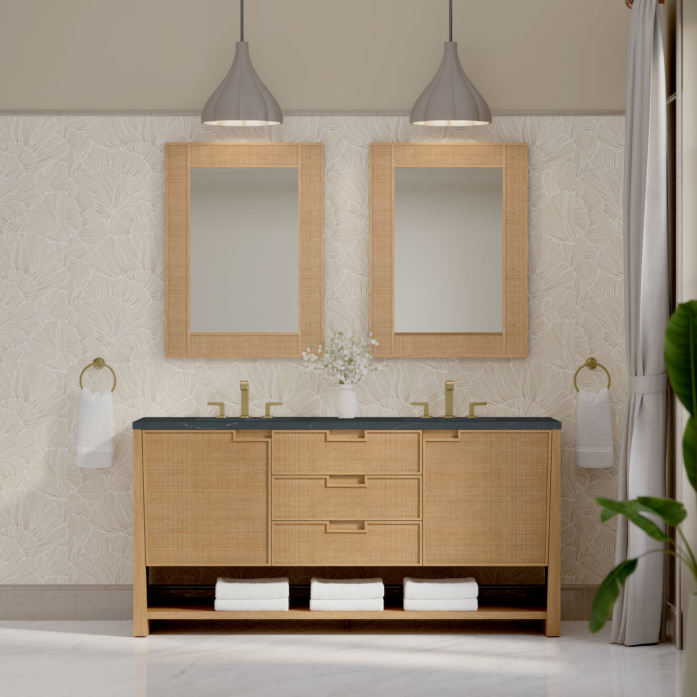 James Martin Solene 72" Double Bathroom Vanity, Seaside Oak, view 38
