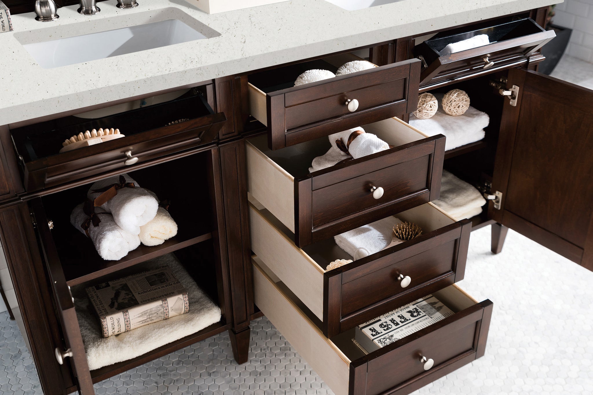 James Martin Brittany 60" Double Bathroom Vanity, Burnished Mahogany, view 24