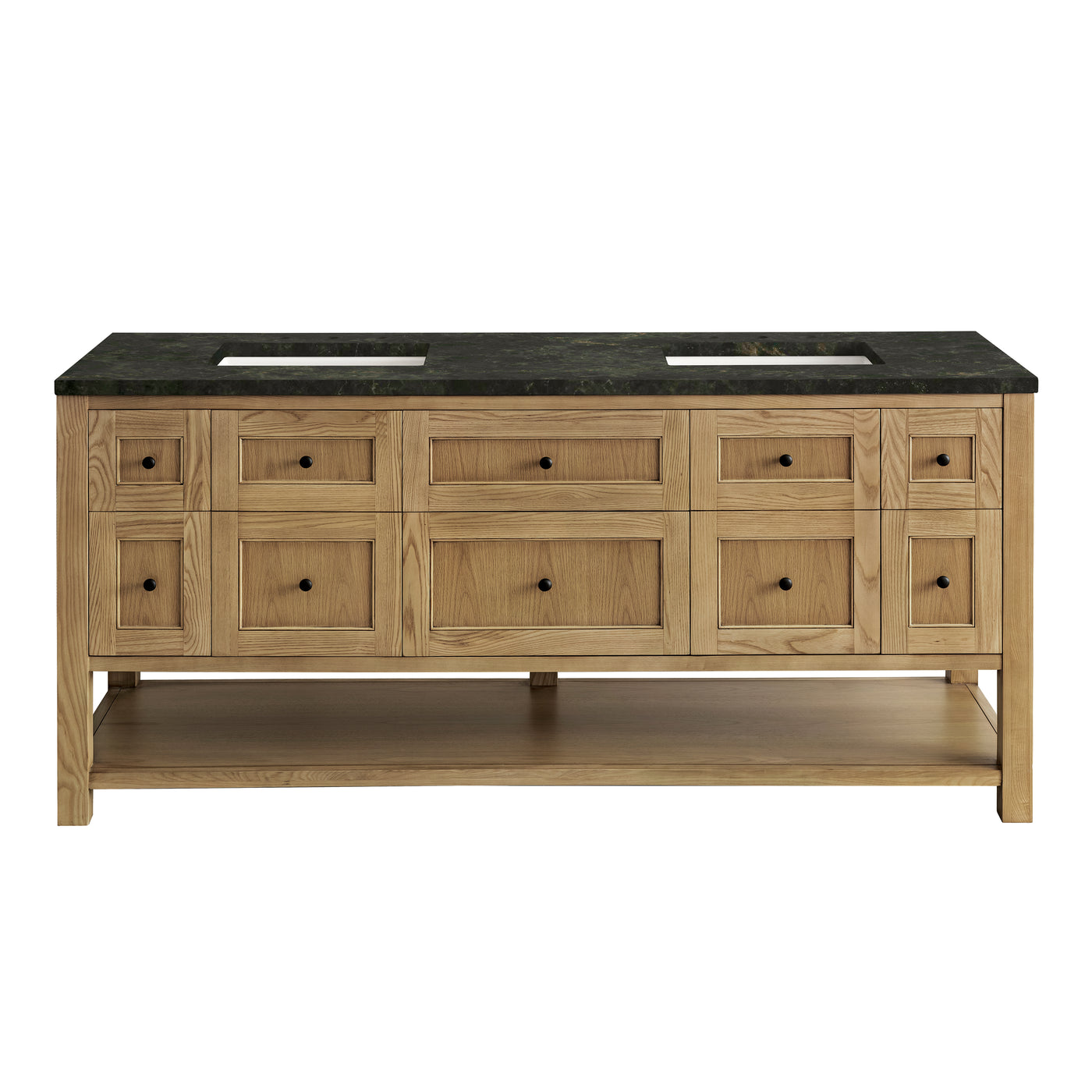 James Martin Breckenridge 72" Double Bathroom Vanity, Light Natural Oak with Phantome countertop