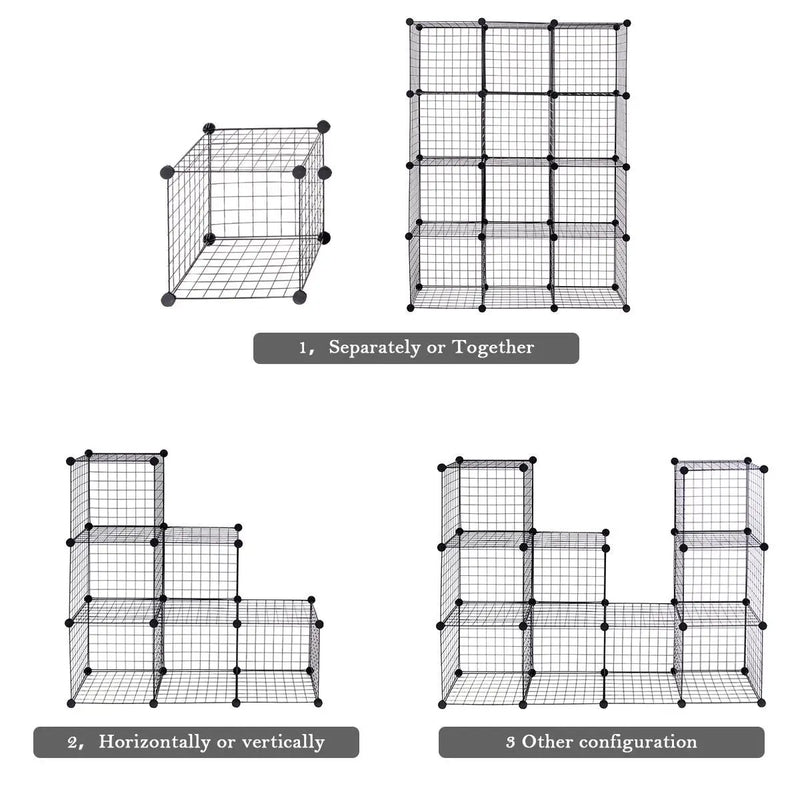DIY 8 Cube Grid Wire Cube Shelves by DirectDeals