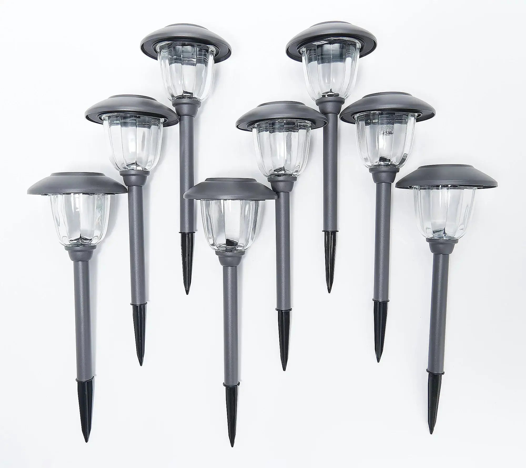 Energizer 8 Pack Color On Demand Solar Pathway Lights Outdoor-Stainless Steel(5 Colors) by Outdoor Solar Outlet