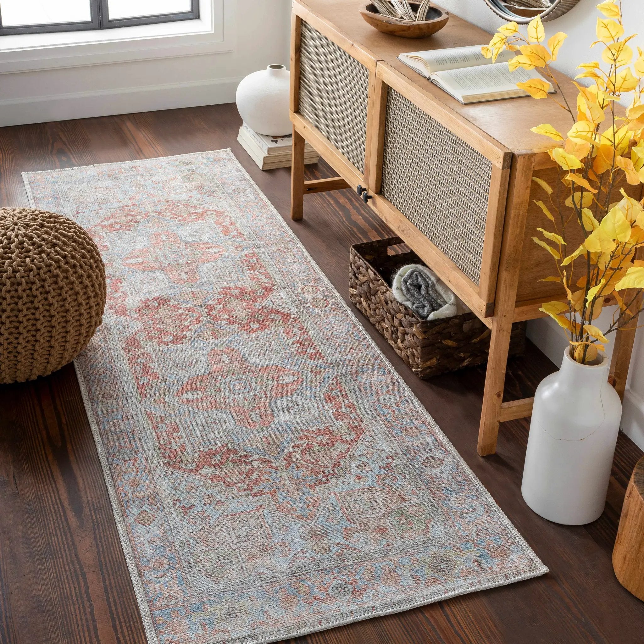 Rust Maayon Washable Rug by Boutique Rugs