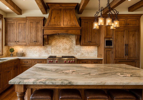 Macaubas Fantasy Polished Quartzite Slab Random room scene