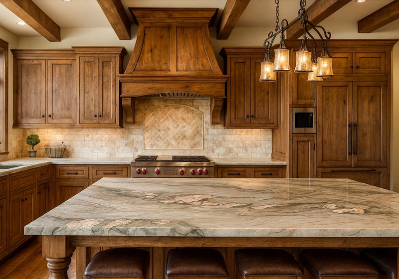 Macaubas Fantasy Polished Quartzite Slab Random room scene