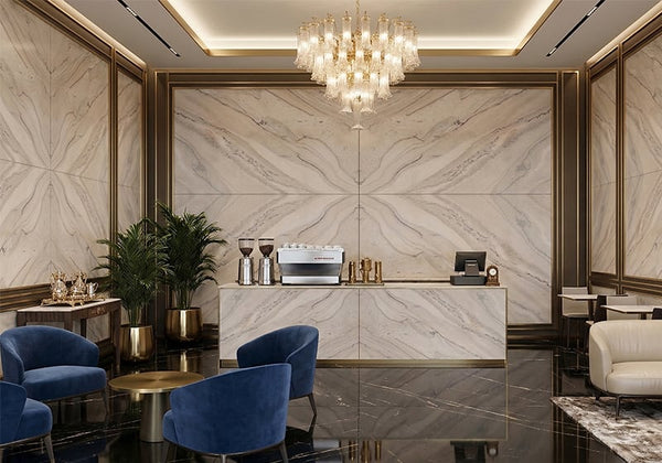 Macaubas Select Honed Quartzite Slab Random room scene