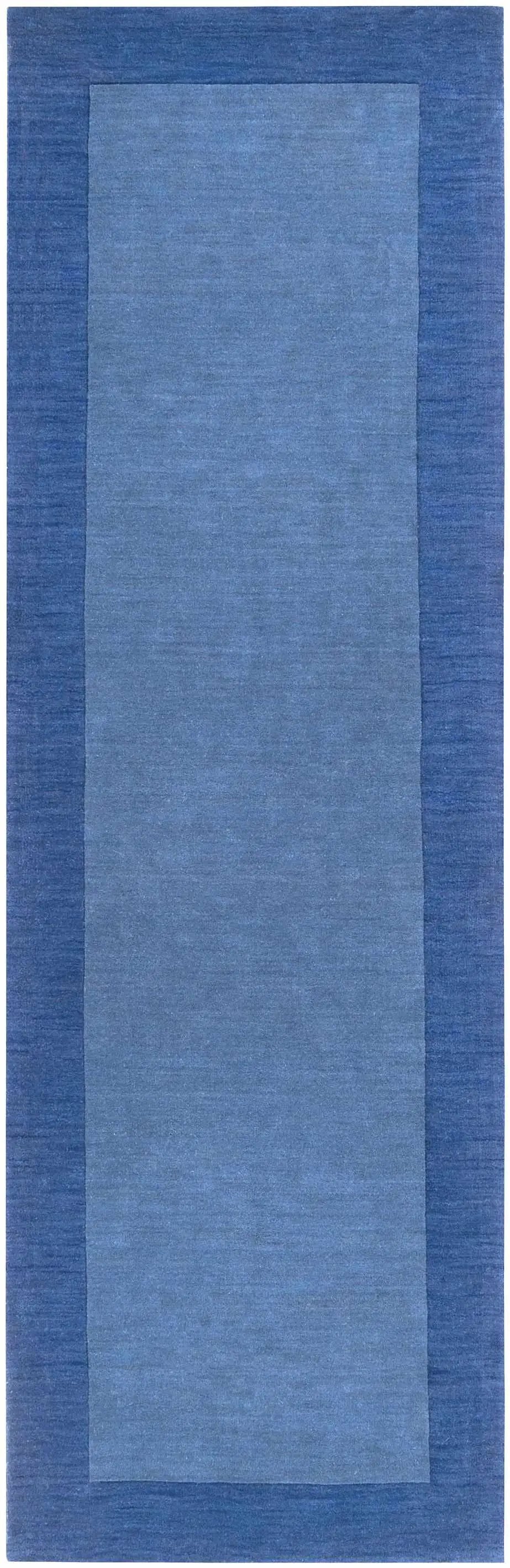 Macedon Blue Bordered Wool Rug, photo 13 of 19