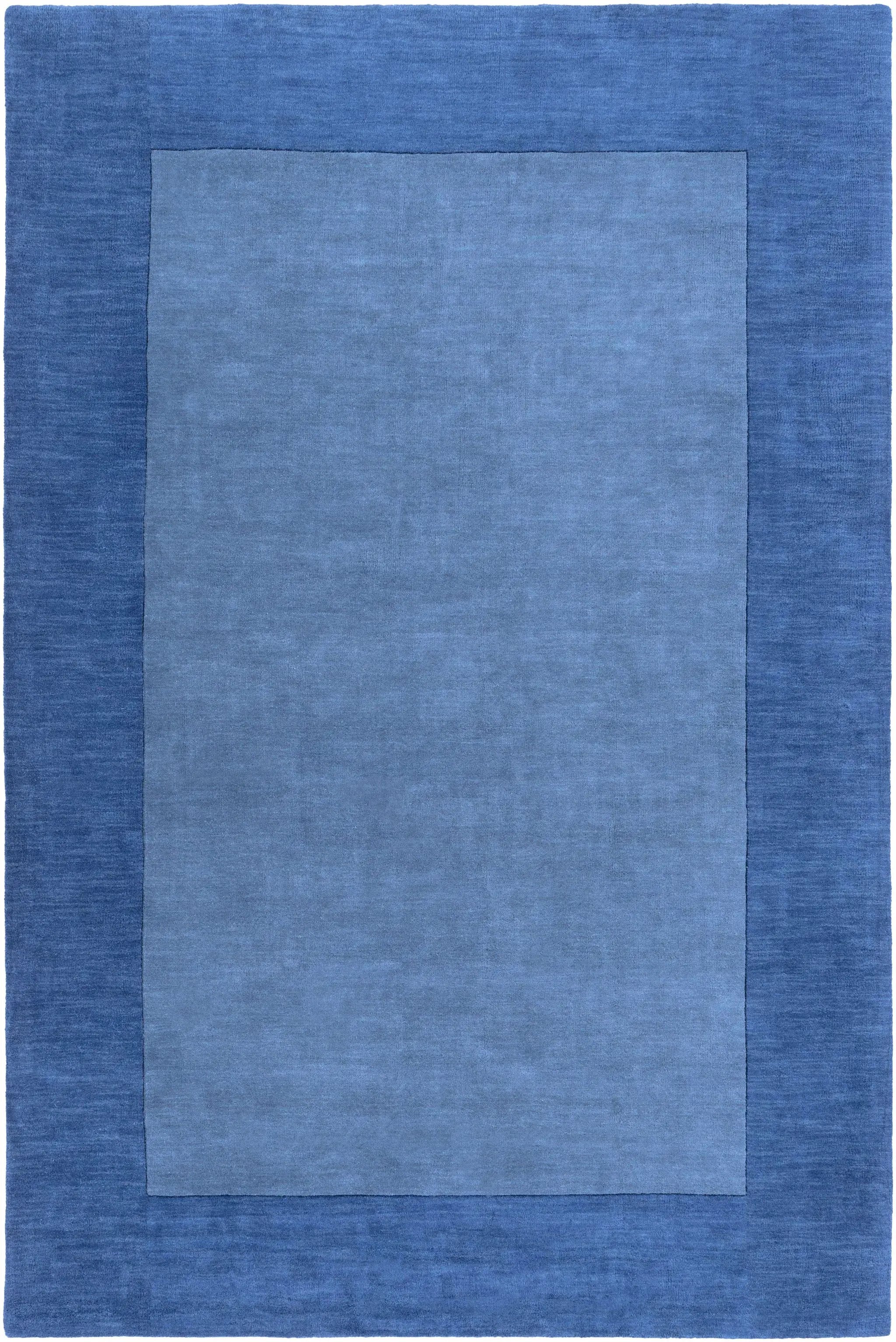 Macedon Blue Bordered Wool Rug by Boutique Rugs
