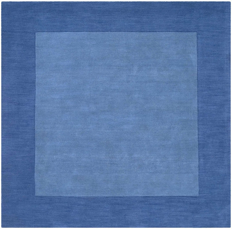 Macedon Blue Bordered Wool Rug by Boutique Rugs