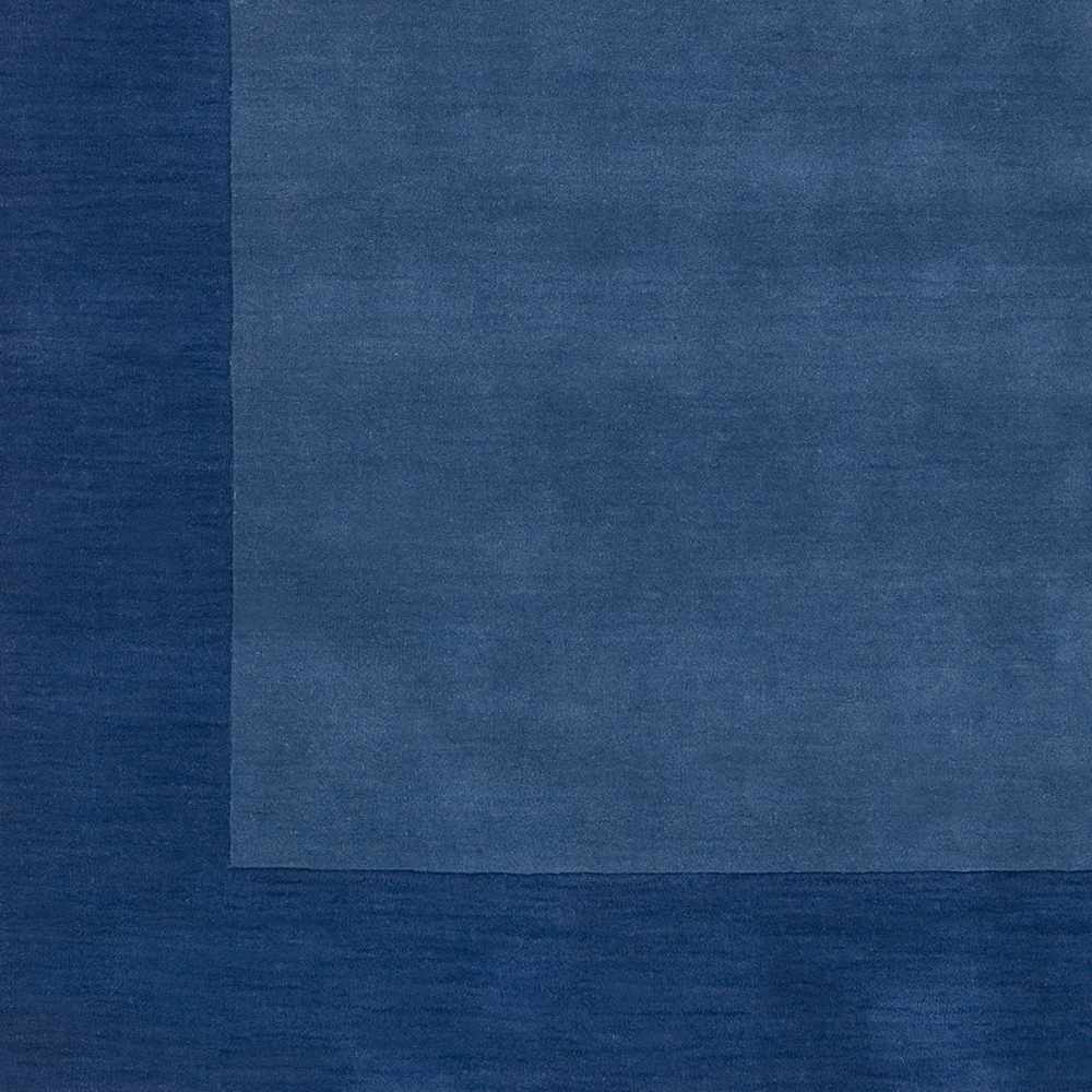 Macedon Blue Bordered Wool Rug, sample swatch