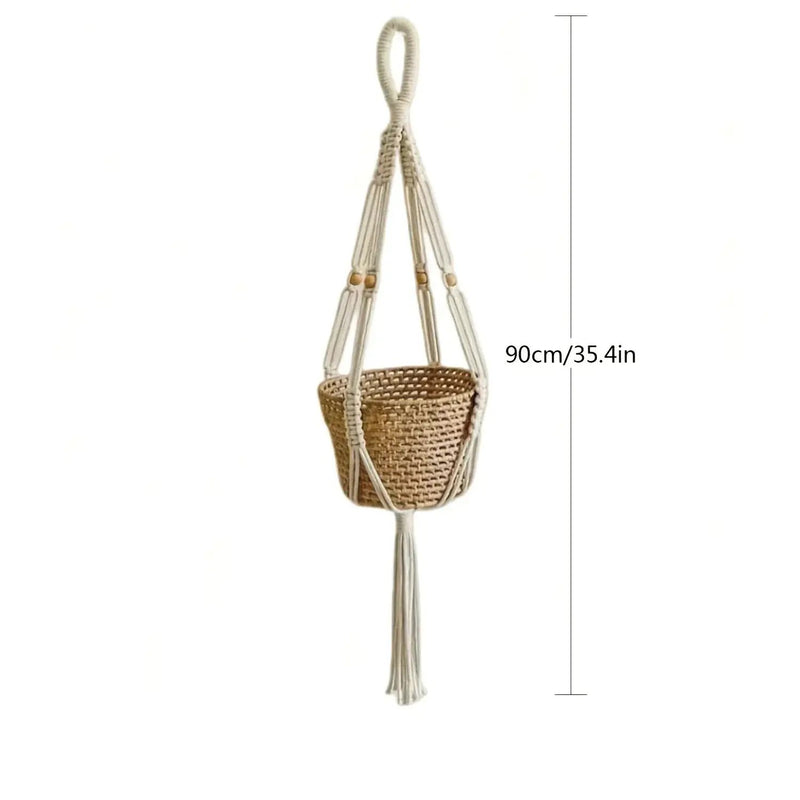 [Macrame Plant Hangers] 3pcs Macrame Plant Hangers - Bohemian Handwoven Holders with Tassels, Decorative Hanging Baskets, Ideal for Balcony/Living Room/Garden, Great Housewarming Gifts (Not Include Pots) by House Of Avana