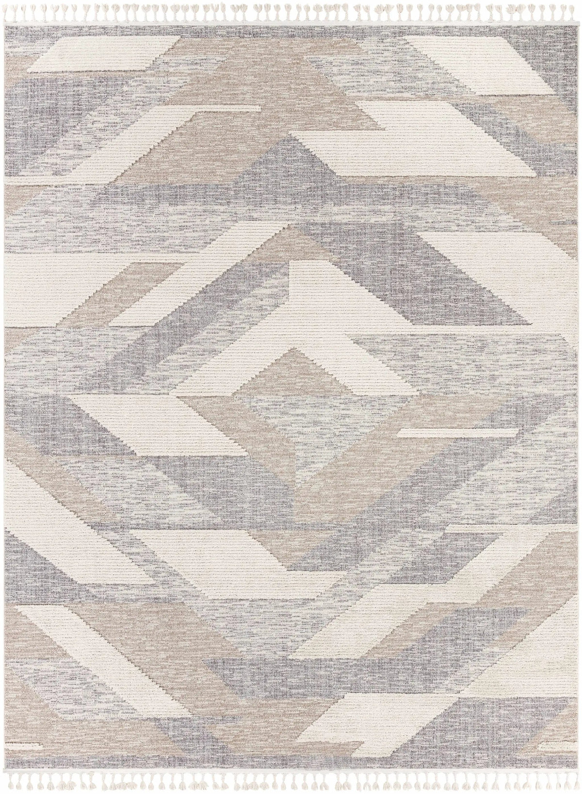 Magazine Geometric High/Low Pile Rug with Tassels - Clearance, photo 8 of 8