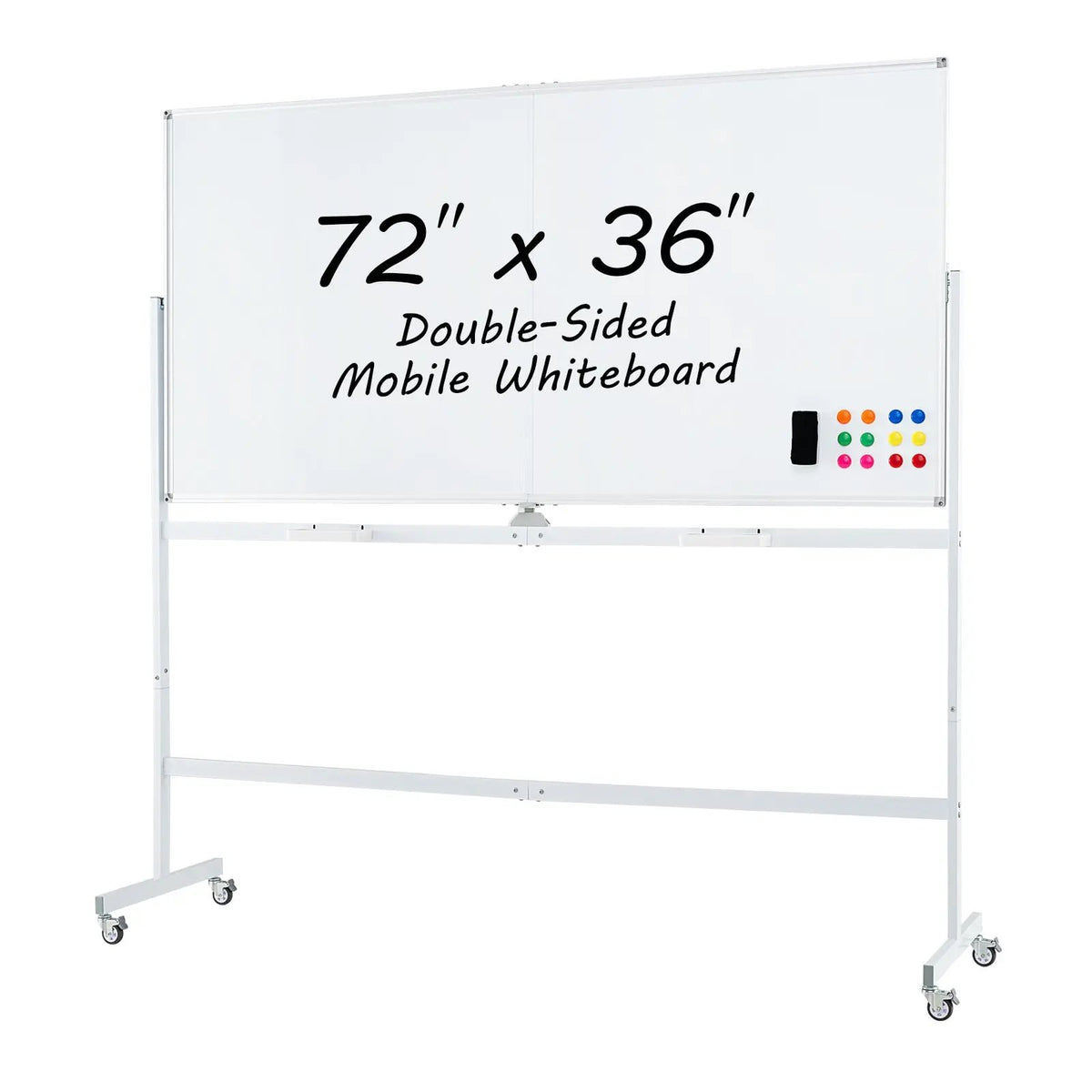 Rolling Double-Sided Magnetic Whiteboard on Wheels with Stand and Aluminum Alloy Frame, photo 3 of 10