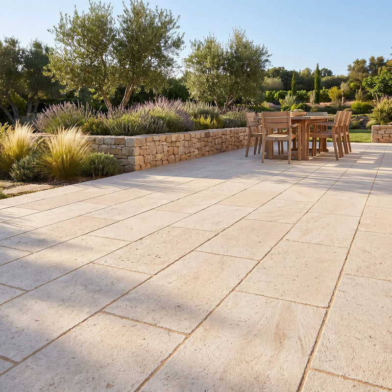 Magny Louvre Brushed Limestone Tiles 16x24 by Stonetiledepot