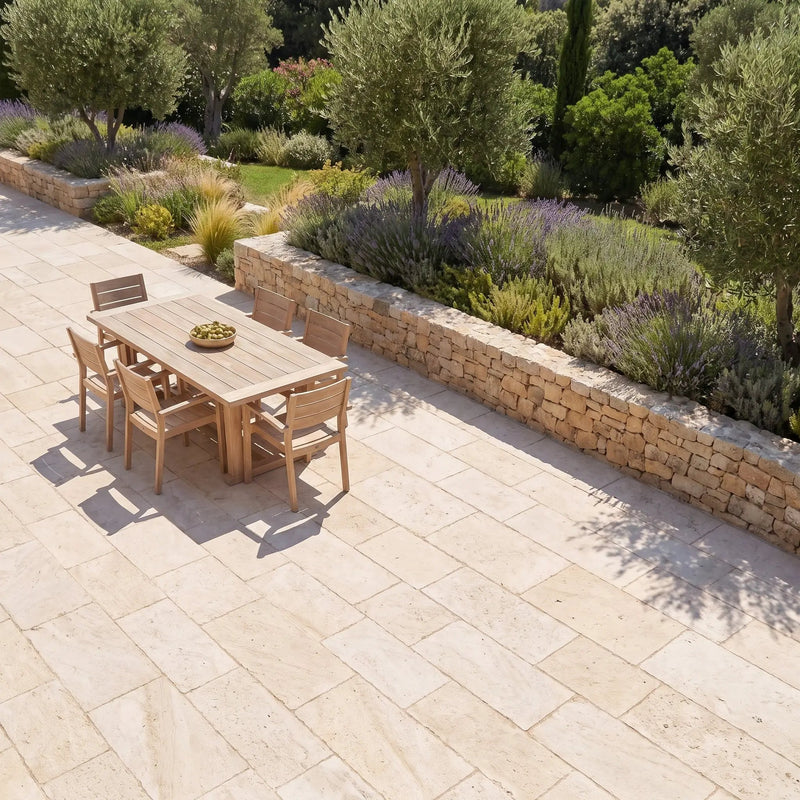 Magny Louvre Brushed Limestone Tiles 16x24 by Stonetiledepot